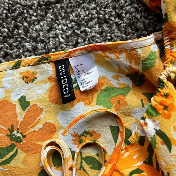 H&M Orange Tropical Floral Dress - Picture 3 of 4